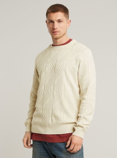 Zig-Zag Structure Knitted Sweater